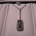 Green Amethyst and diamond pendant